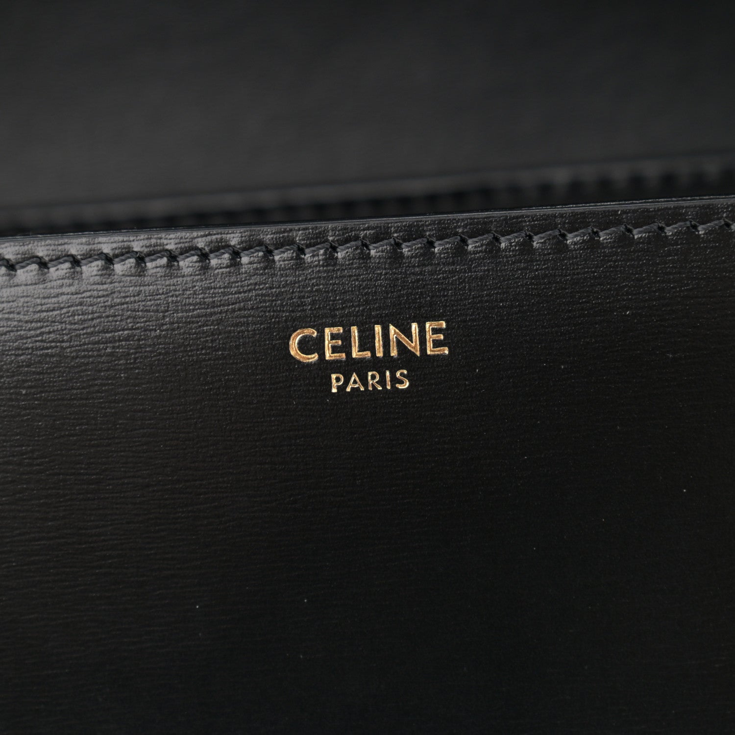 Celine Shiny Calfskin Medium Triomphe Black 6 of 14
