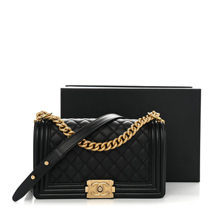 Chanel Calfskin Quilted Medium Boy Flap Black 11 of 11