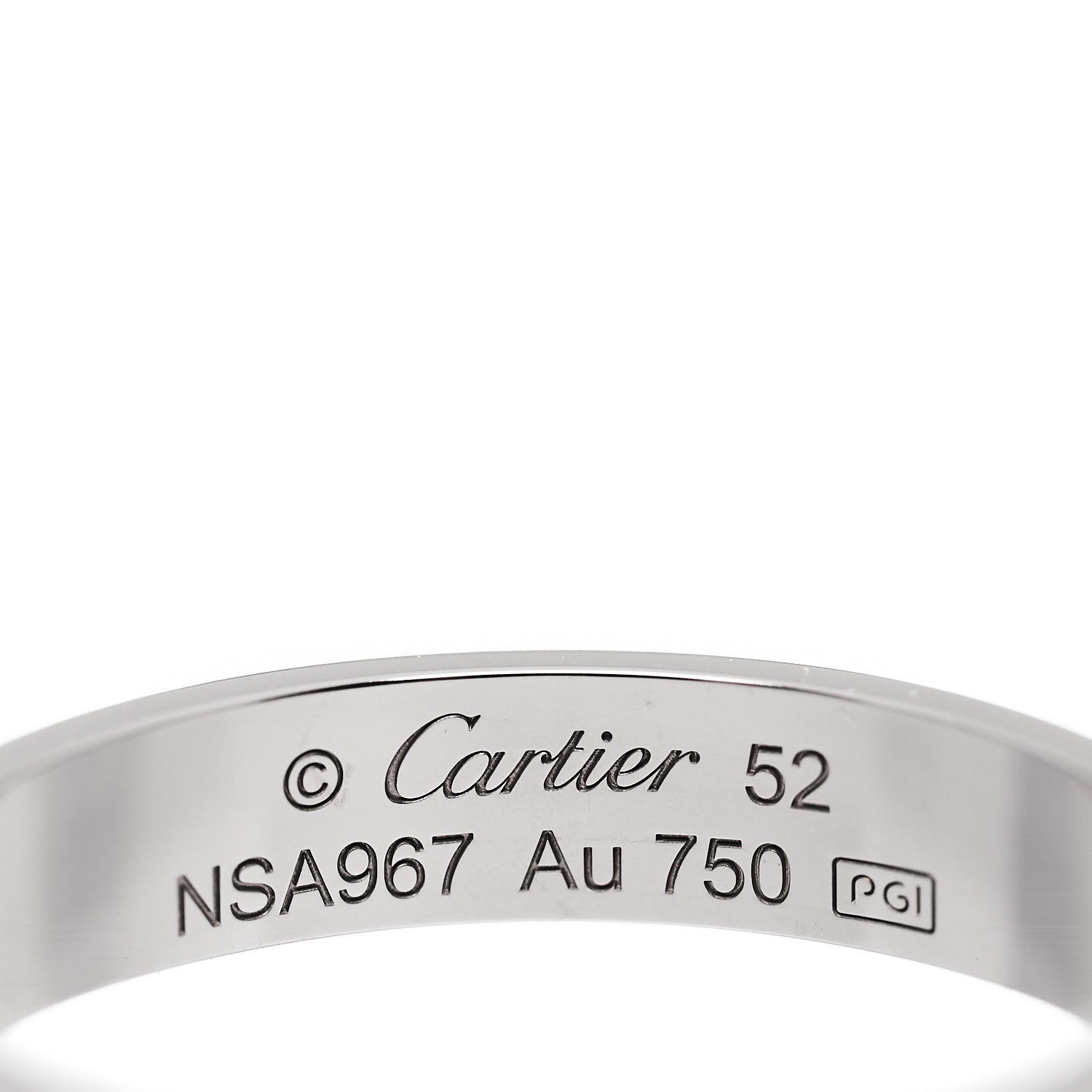 Cartier 18K White Gold 3.5mm LOVE Wedding Band Ring 52 6 4 of 5