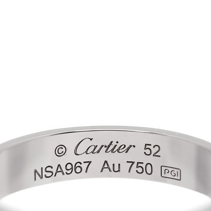 Cartier 18K White Gold 3.5mm LOVE Wedding Band Ring 52 6 4 of 5