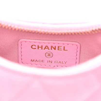 Chanel Lambskin Quilted Mini Chain Around Hobo Pink 6 of 10