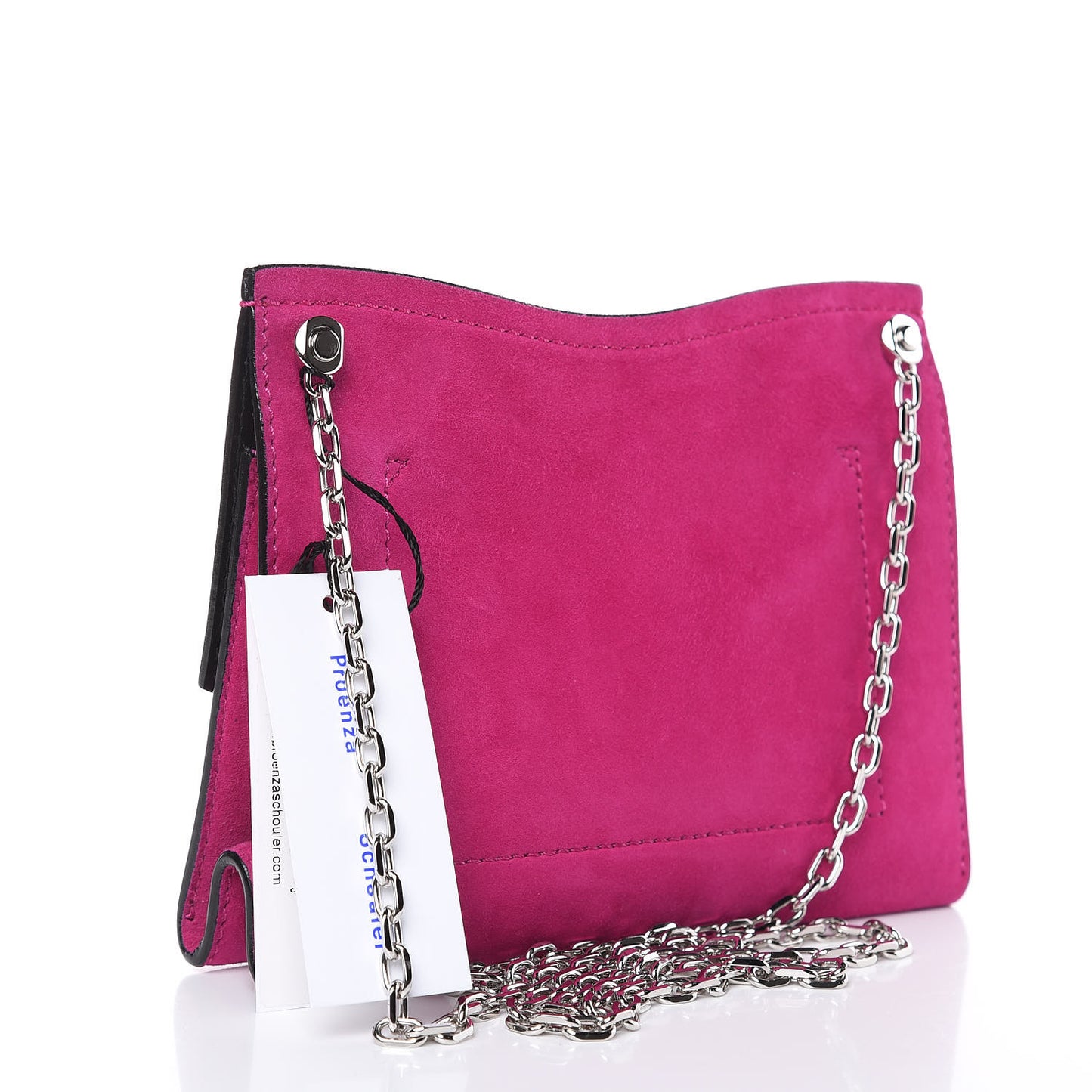 Suede Curl Small Chain Clutch Peony