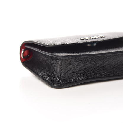 Prada Saffiano Belt Bag Black Red 11 of 12