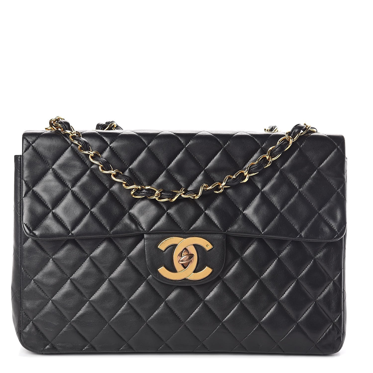 Chanel Lambskin Quilted XL Jumbo Single Flap Black 1 of 17