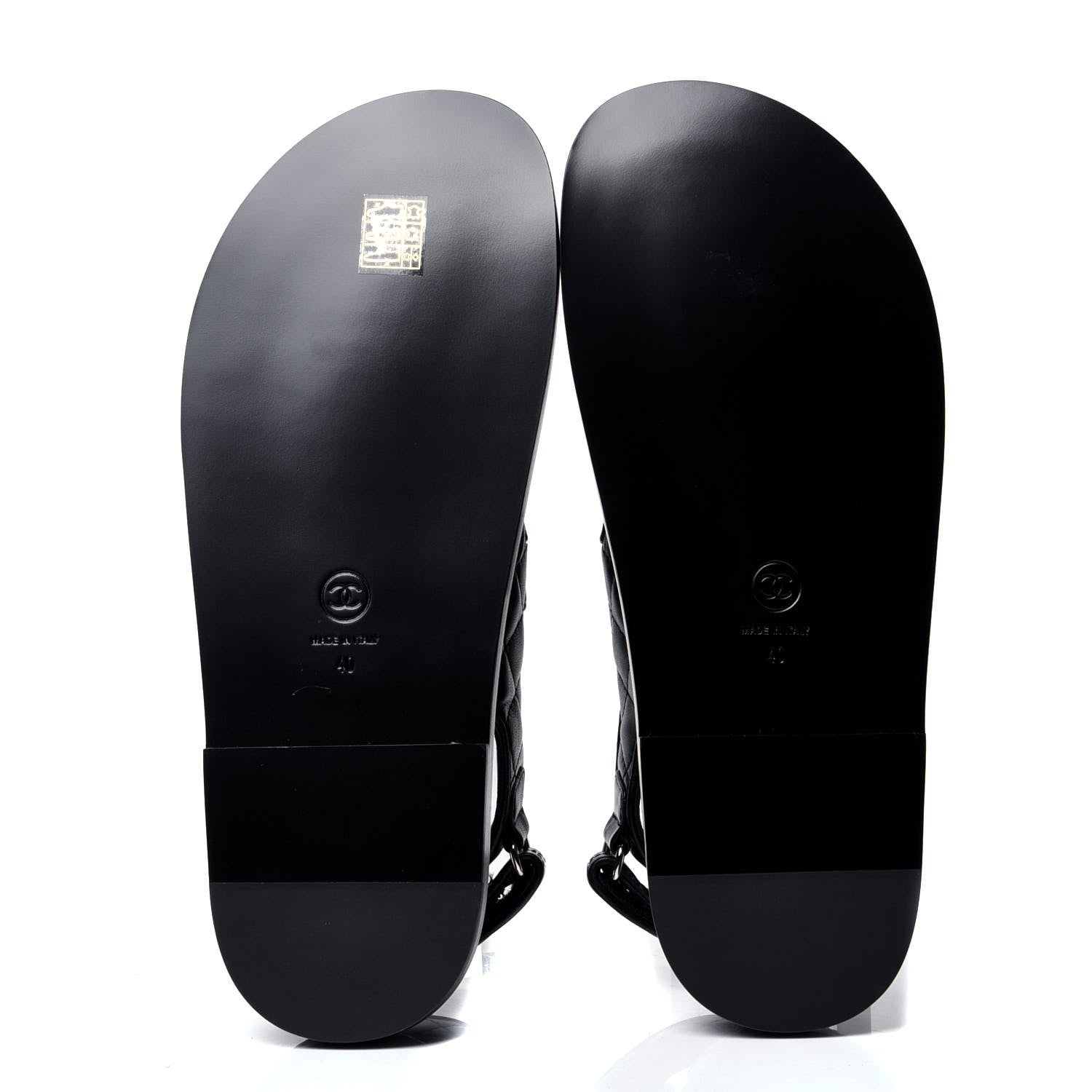 Chanel Lambskin Velcro Dad Sandals 40 Black 5 of 6