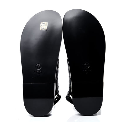 Chanel Lambskin Velcro Dad Sandals 40 Black 5 of 6