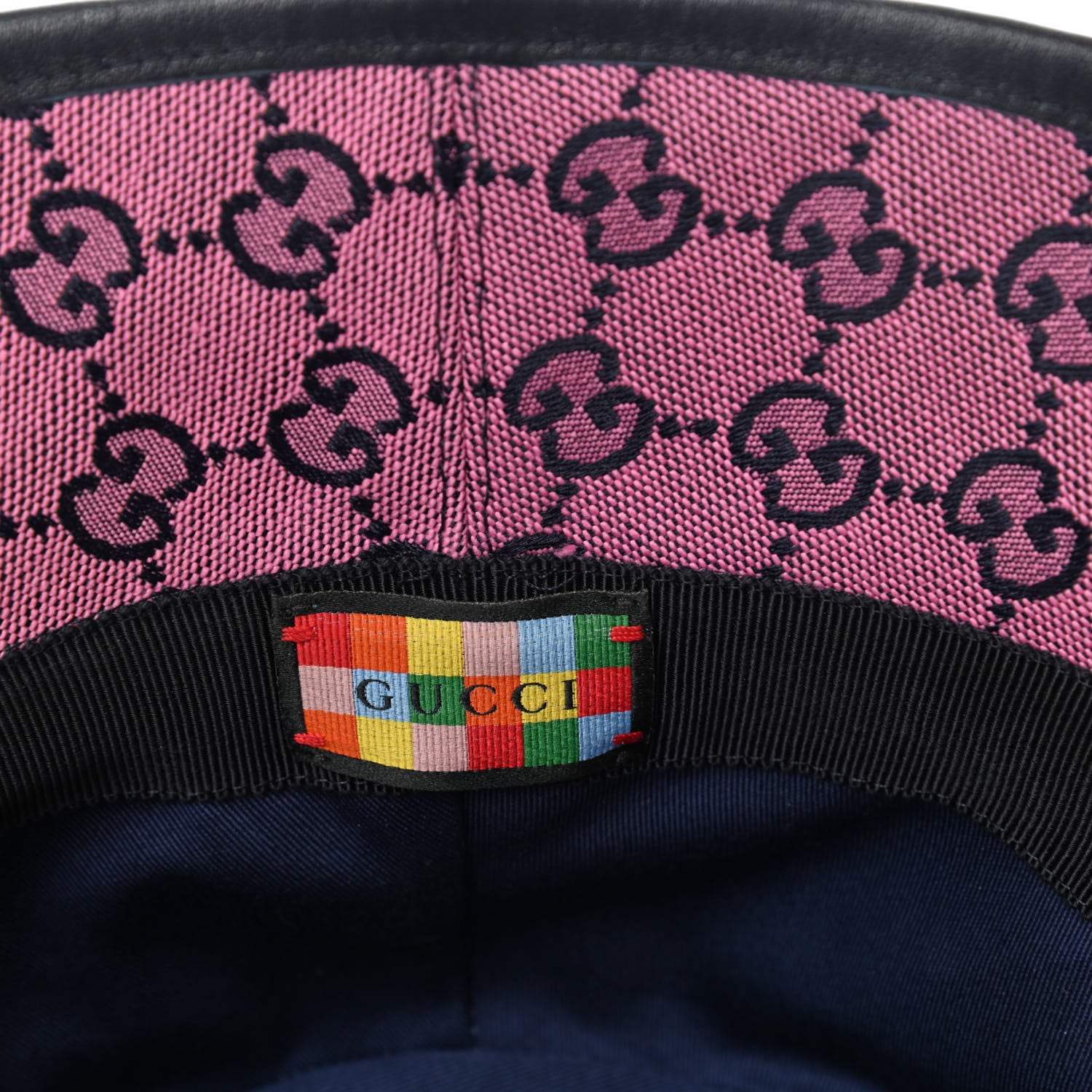 Gucci Monogram Multicolor New Sakai Calfskin Bob Malibu Bucket Hat M Parma Violet Blue 8 of 8