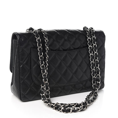 Chanel Caviar Quilted Jumbo Single Flap Black 2 of 14