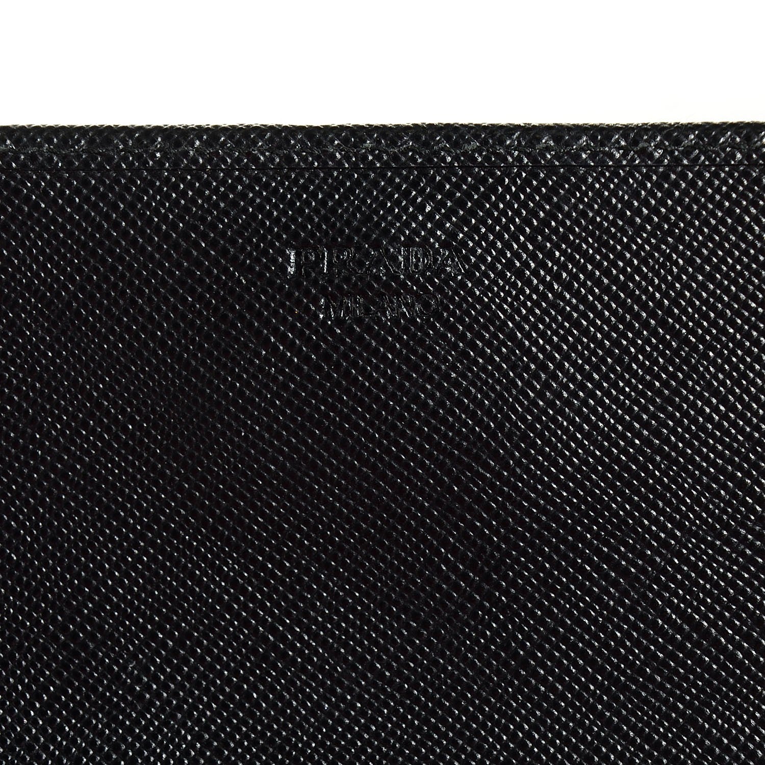 Prada Saffiano Metal Oro Chain Wallet Nero Black 6 of 9