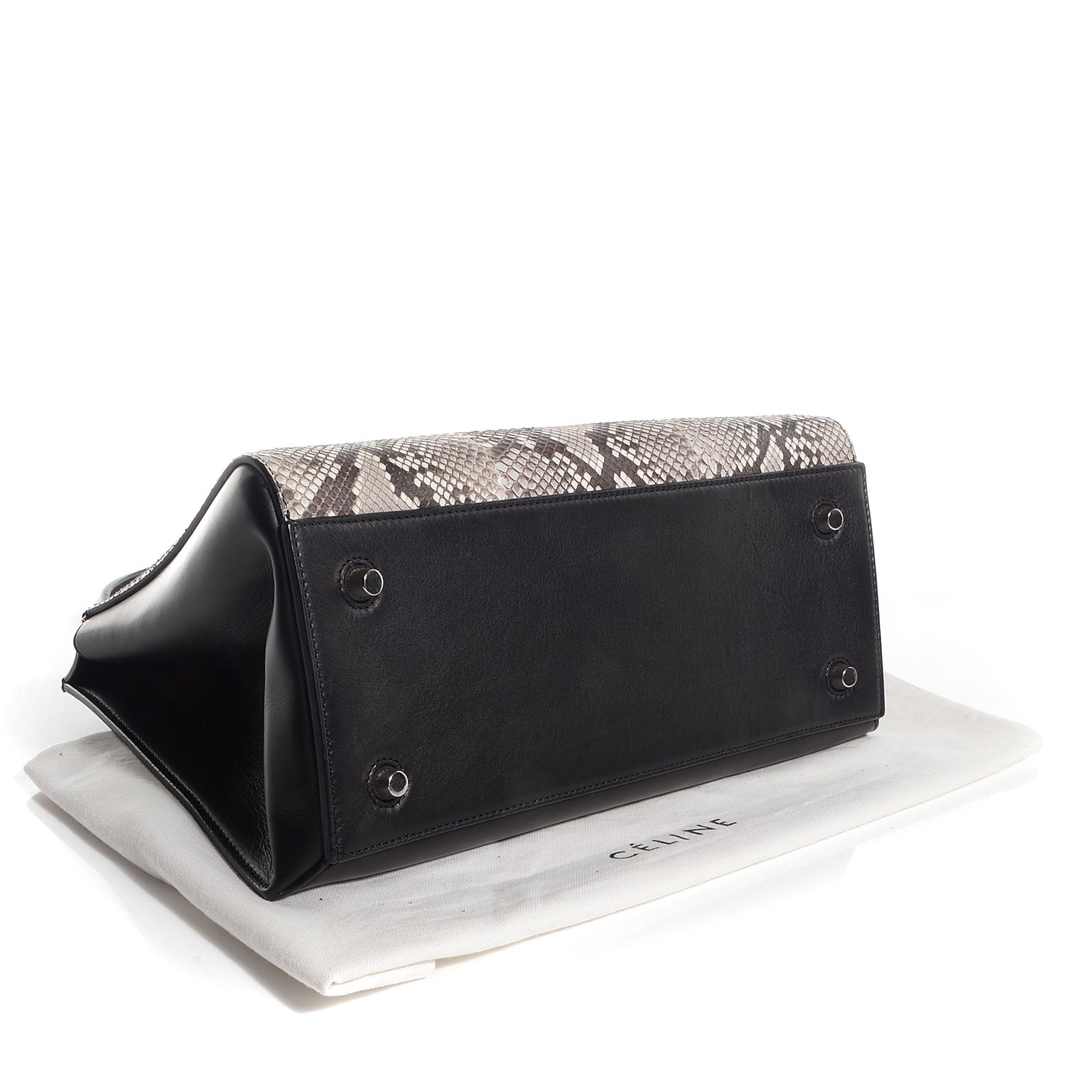 Celine Python Medium Edge Shoulder Bag Natural Black 4 of 9