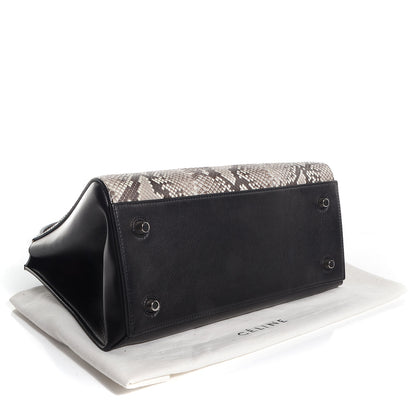 Celine Python Medium Edge Shoulder Bag Natural Black 4 of 9