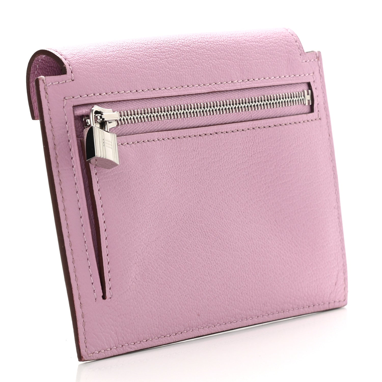 Hermes Chevre Mysore Kelly Pocket Compact Wallet Mauve Sylvestre 3 of 7