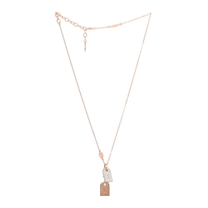 Louis Vuitton Crystal Precious Nanogram Name Tag Necklace Rose Gold Silver 3 of 6
