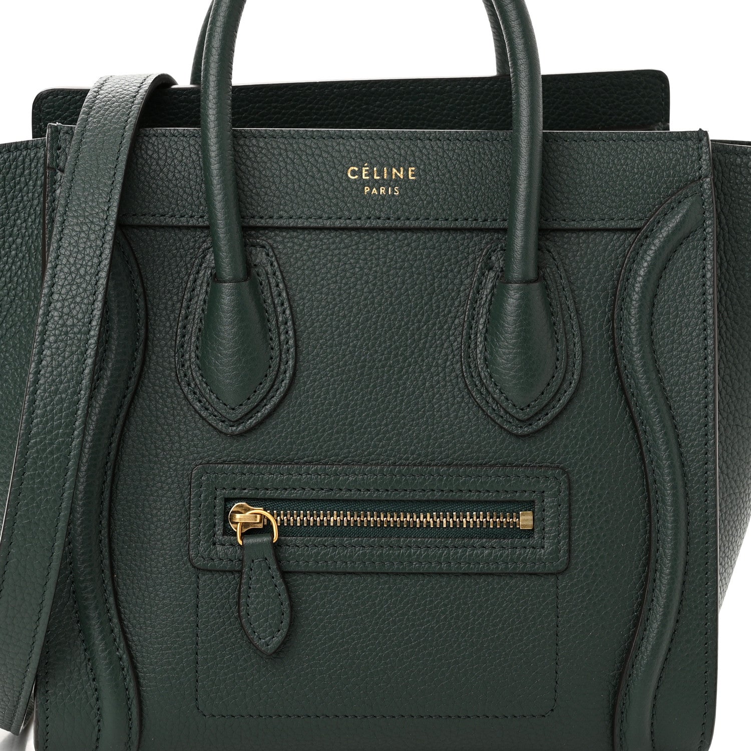 Celine Drummed Calfskin Nano Luggage Amazone 8 of 11