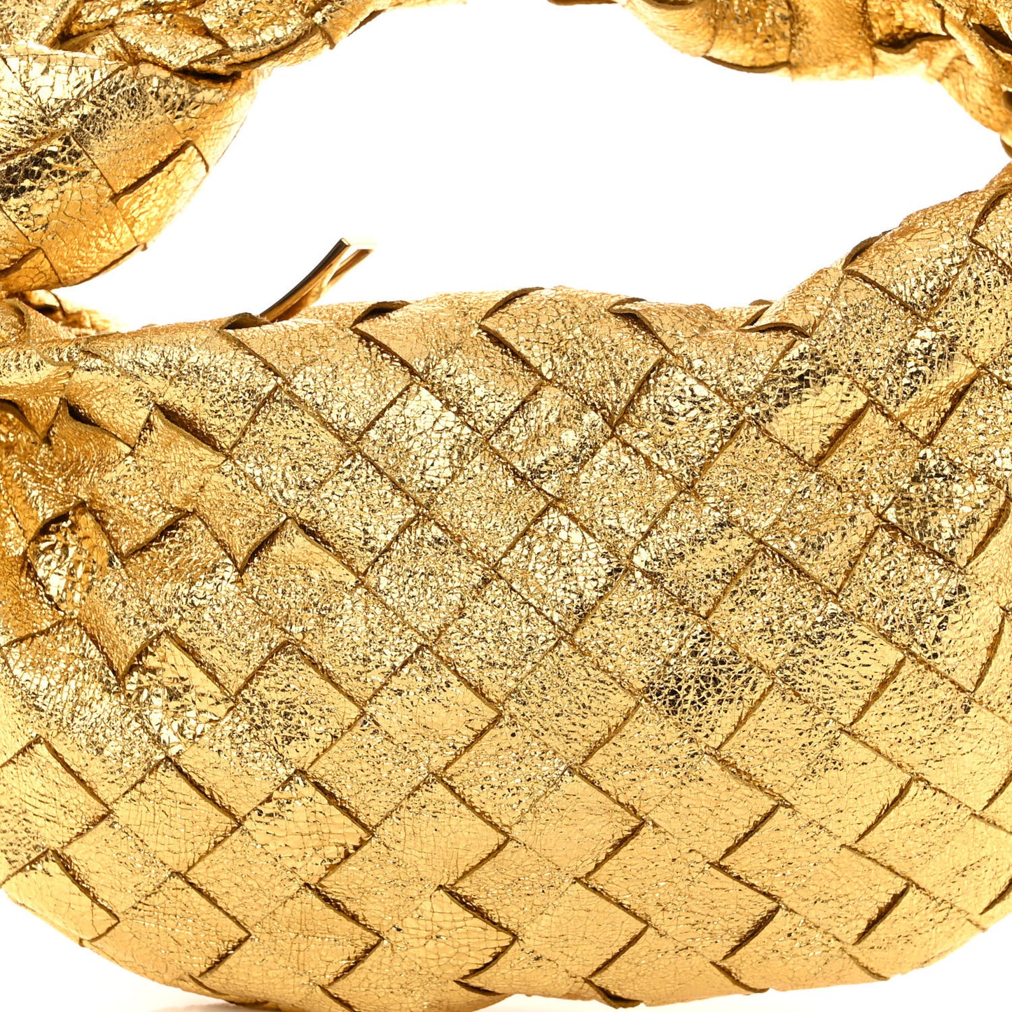 Metallic Nappa Intrecciato Mini Jodie Gold