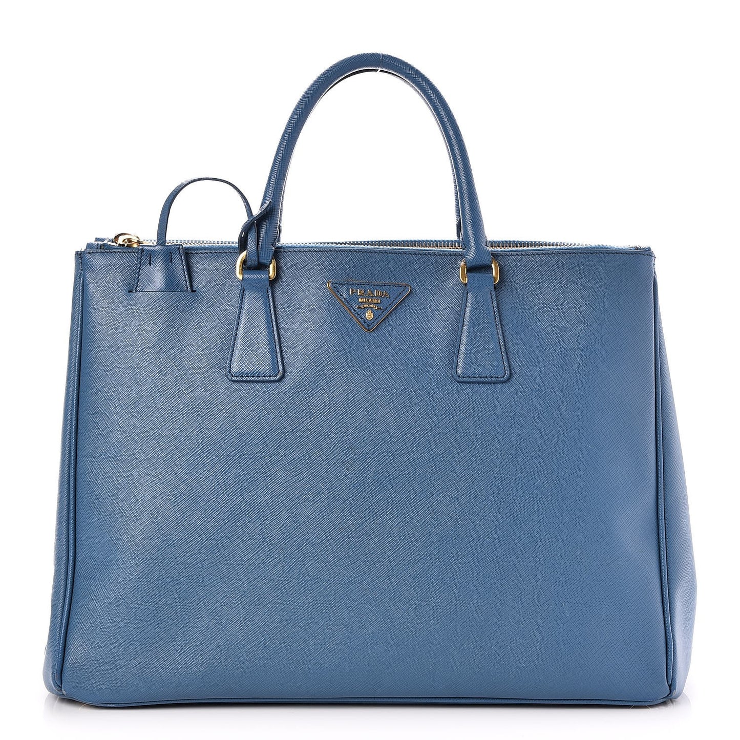 Saffiano Large Galleria Double Zip Tote Cobalto