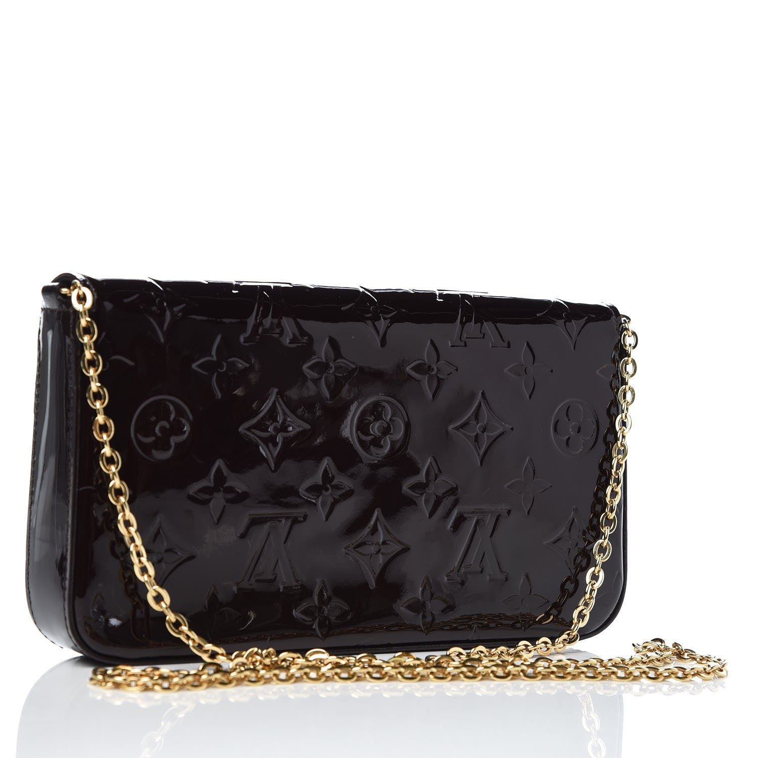 Louis Vuitton Vernis Pochette Felicie Chain Wallet Amarante 3 of 12