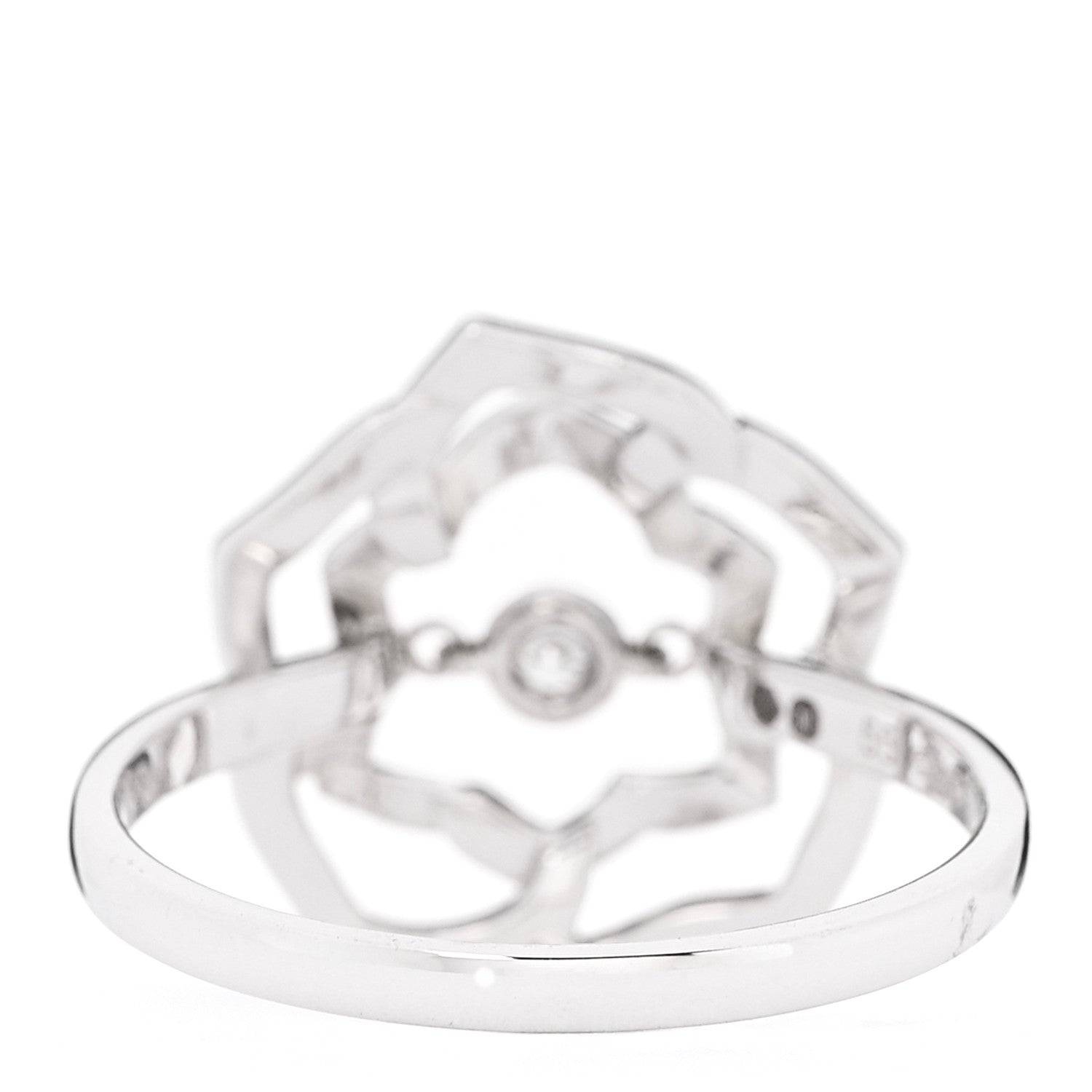Piaget 18K White Gold Diamond .24ct Rose Ring 55 7.25 3 of 5