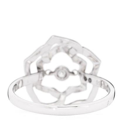 Piaget 18K White Gold Diamond .24ct Rose Ring 55 7.25 3 of 5