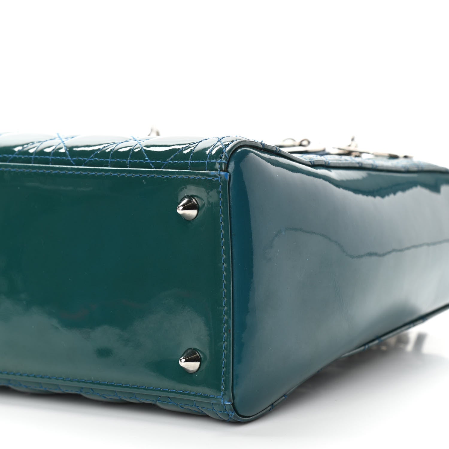 Christian Dior Patent Cannage Medium Lady Dior Blue 10 of 13