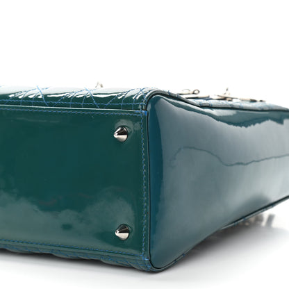 Christian Dior Patent Cannage Medium Lady Dior Blue 10 of 13