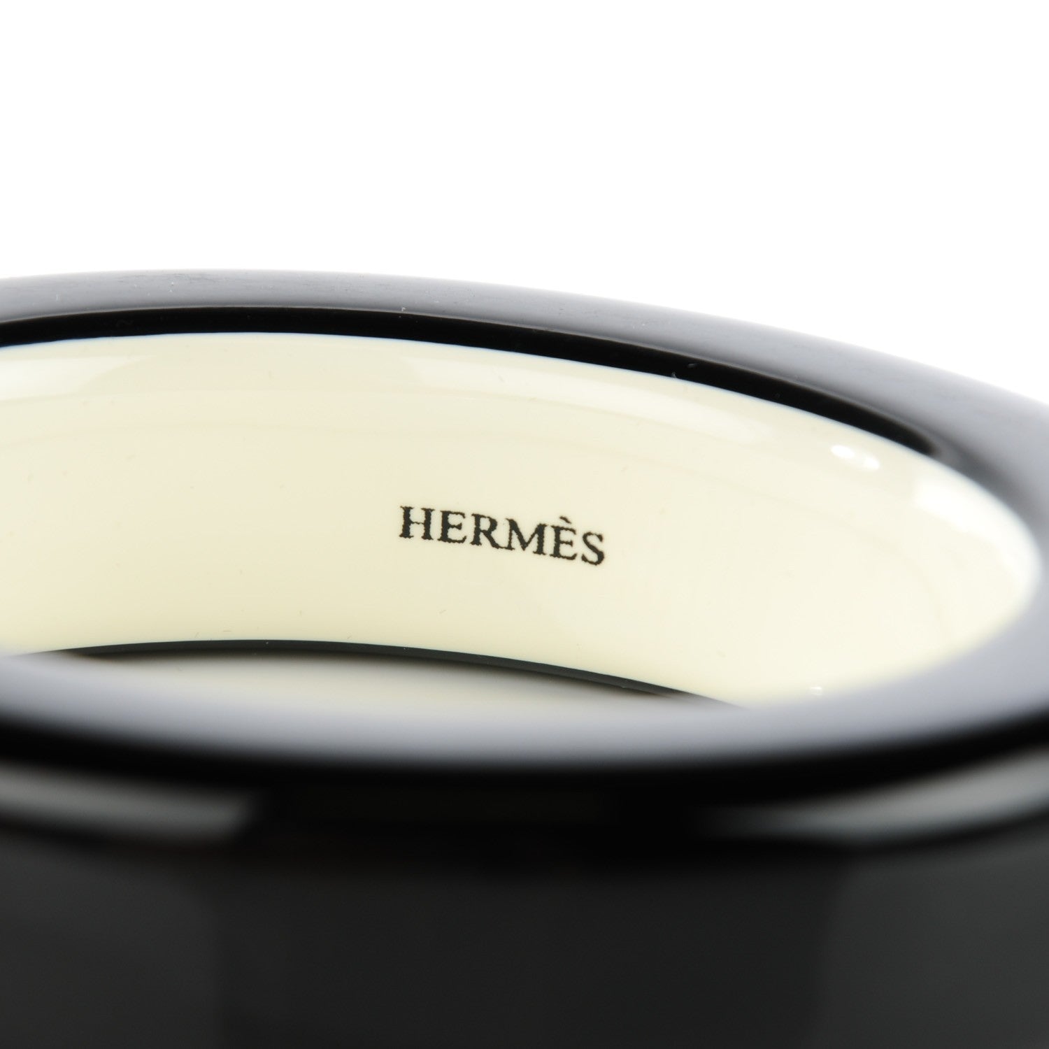 Hermes Lacquered Wood Ariodante Bracelet S Black 6 of 7