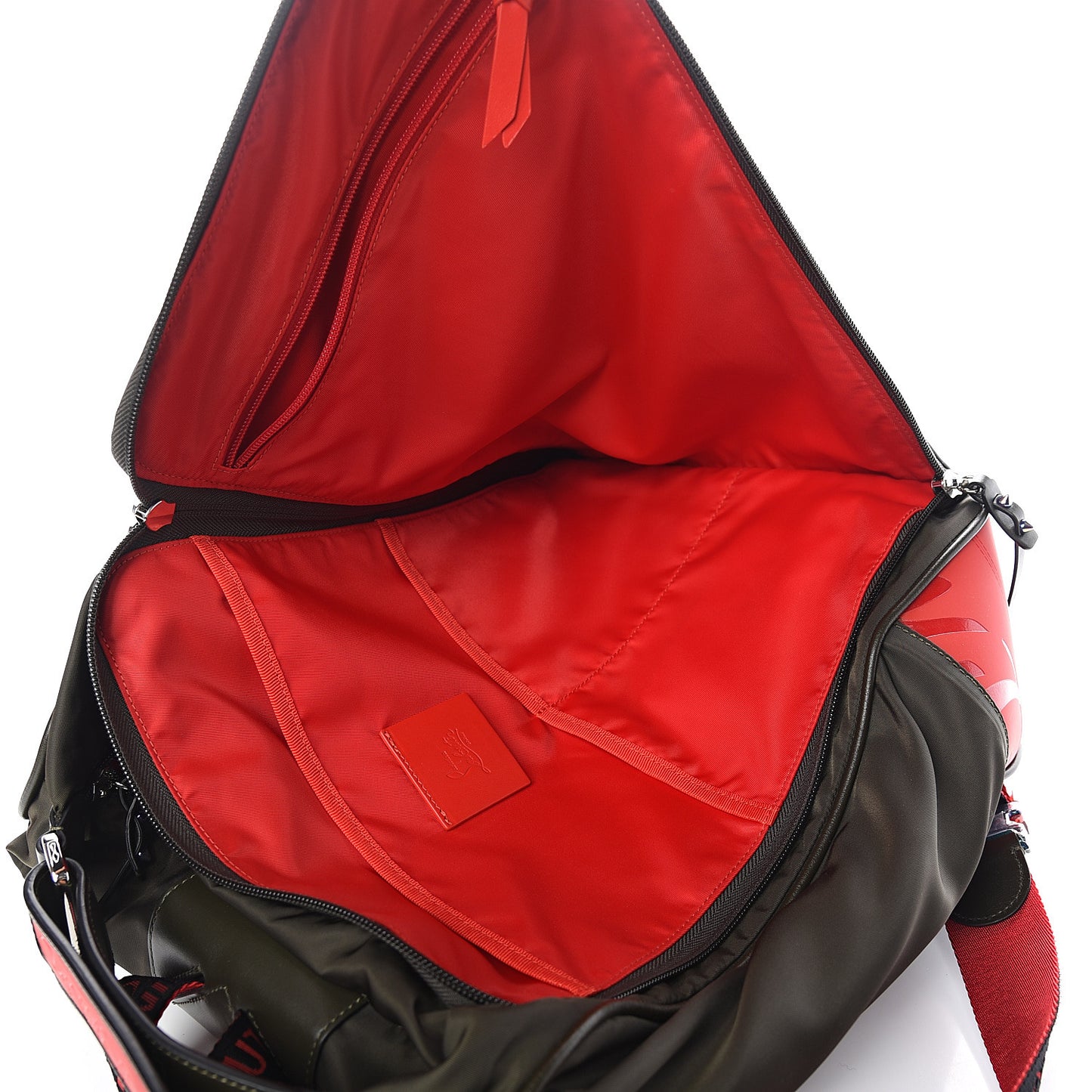 Nylon Calfskin Hop'n Zip Backpack Dark Green