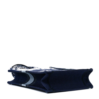 Christian Dior Canvas Embroidered Tie Dye Vertical Book Tote Blue Multicolor 3 of 10