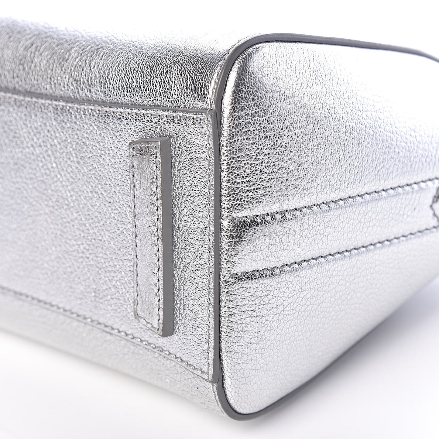 Metallic Sugar Goatskin Mini Antigona Silver