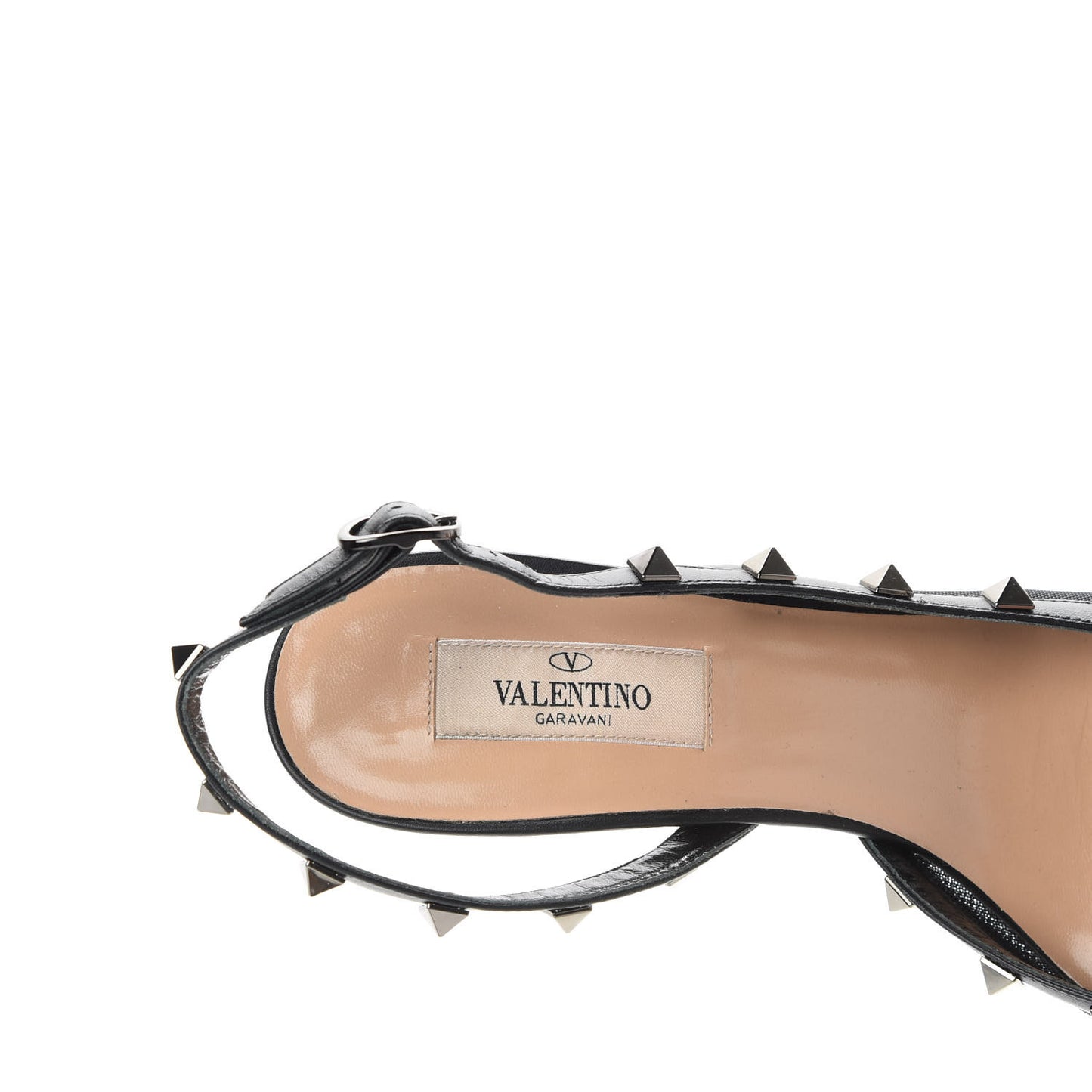 Mesh Rockstud Half D'Orsay Slingback 85mm Pumps 40 Black