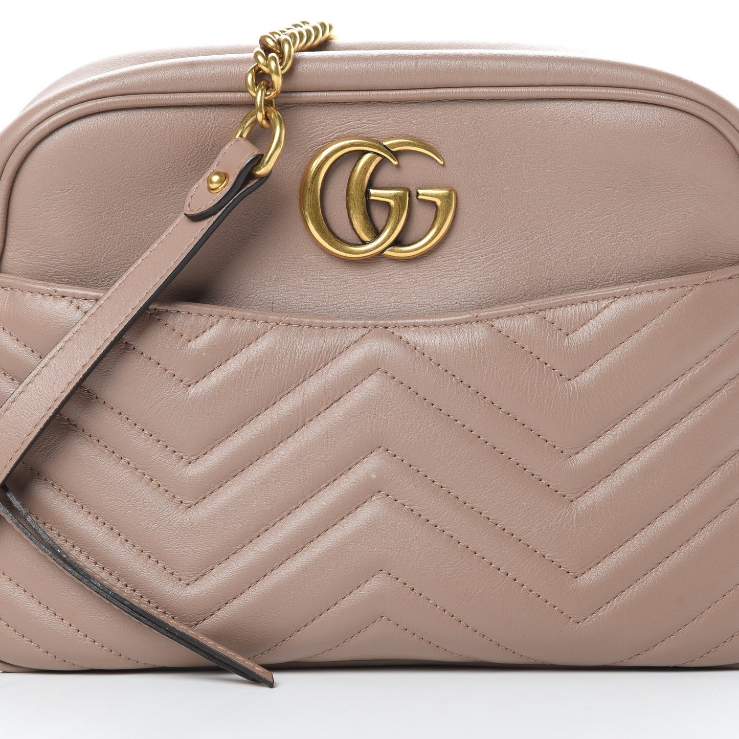Calfskin Matelasse Medium GG Marmont Chain Shoulder Bag Porcelain Rose