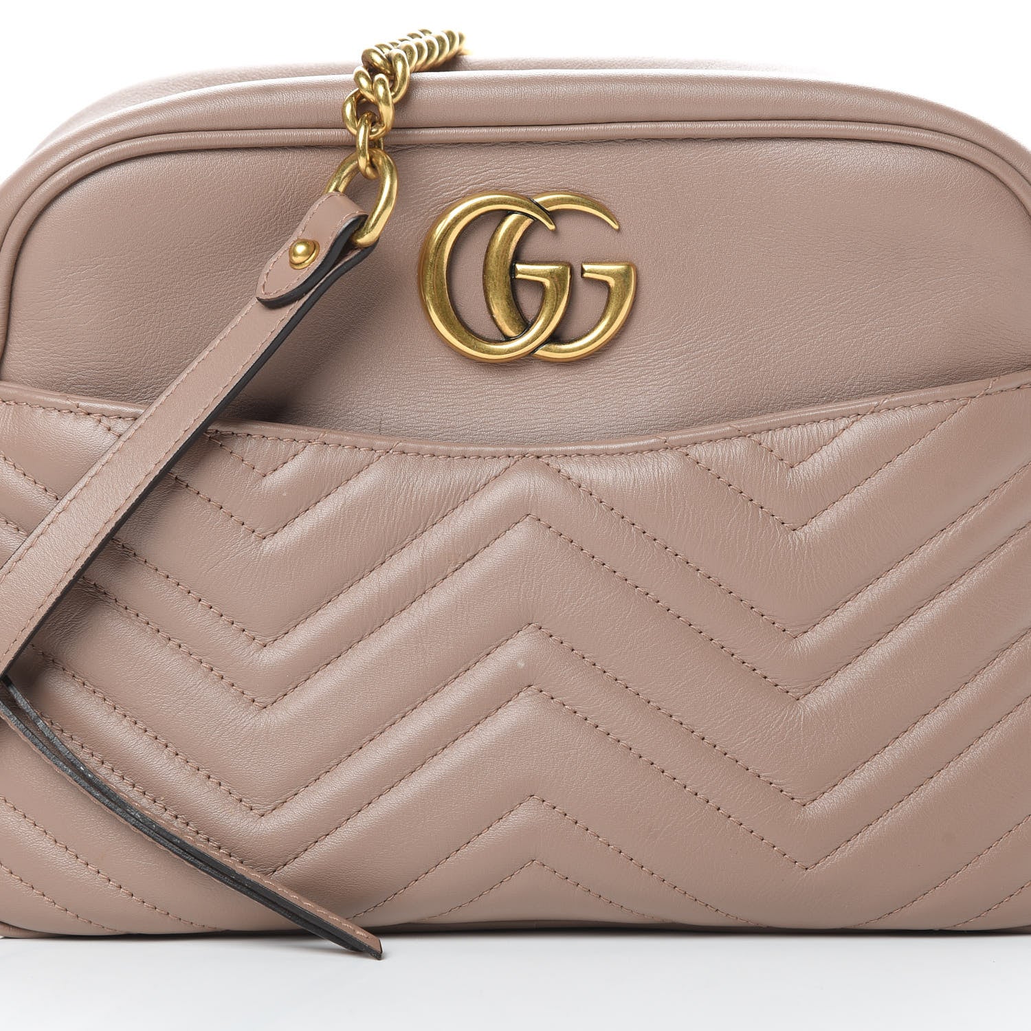 Gucci Calfskin Matelasse Medium GG Marmont Chain Shoulder Bag Porcelain Rose 8 of 14