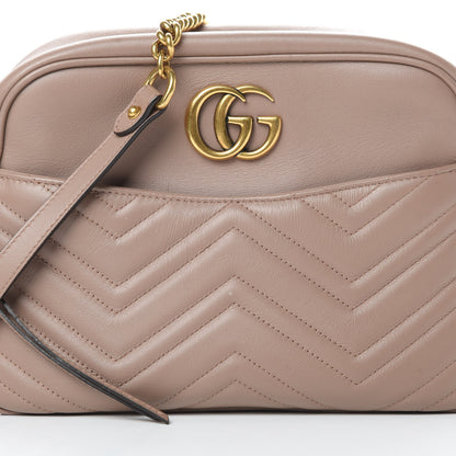 Gucci Calfskin Matelasse Medium GG Marmont Chain Shoulder Bag Porcelain Rose 8 of 14