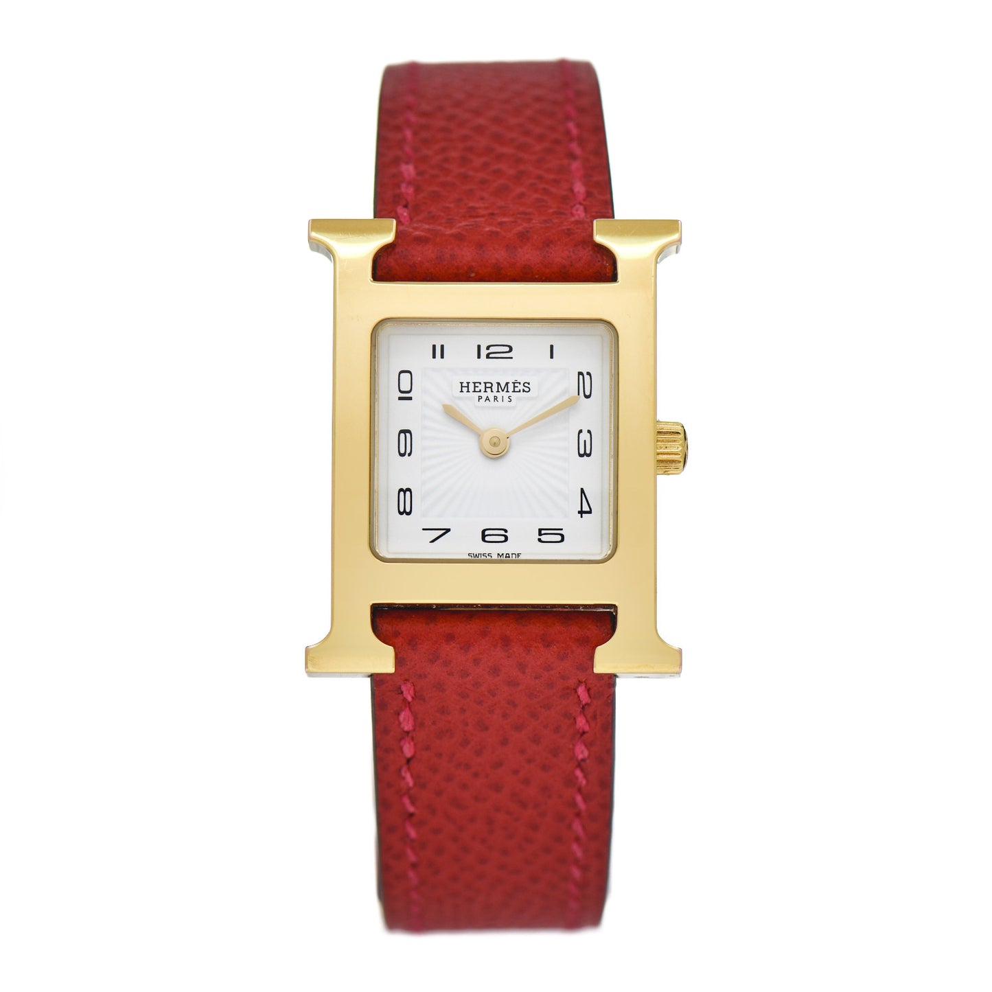 Stainless Steel Epsom 21mm Heure H Hour Quartz Watch Rouge