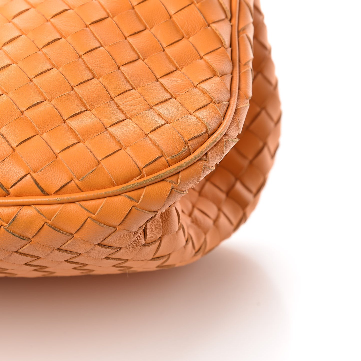 Nappa Intrecciato Woven Tote Tangerine