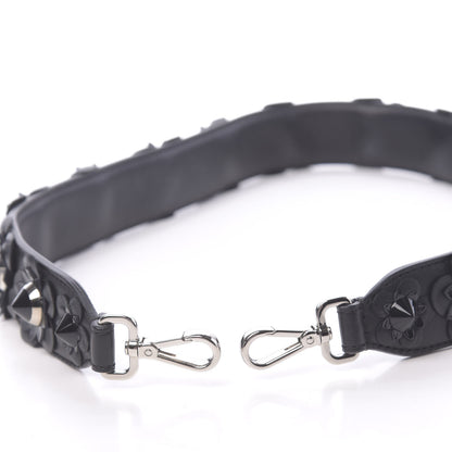 Fendi Vitello Dolce Nappa Patent Flowerland Studded Strap You Black 3 of 7