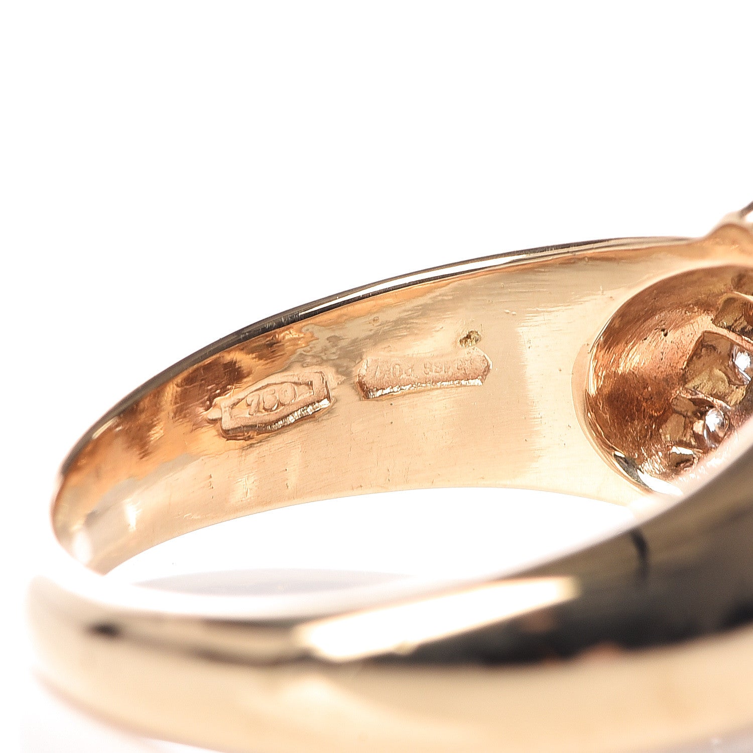 Bulgari 18K Yellow Rose Gold Diamond Band Ring 53 6.25 5 of 6