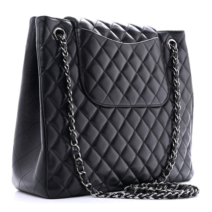 Chanel Lambskin Quilted Front Flap Tote Black 3 of 11