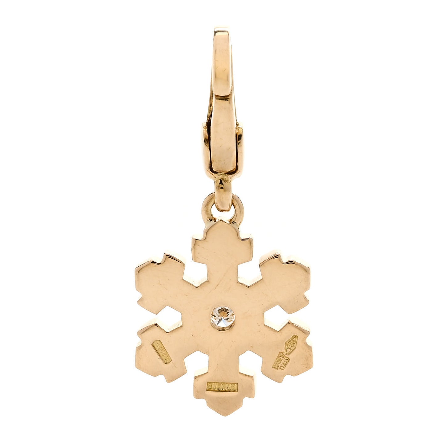 18K Yellow Gold Diamond Snowflake Charm