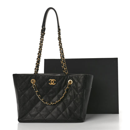 Chanel Caviar Quilted Small Shopping Tote Black 10 of 10