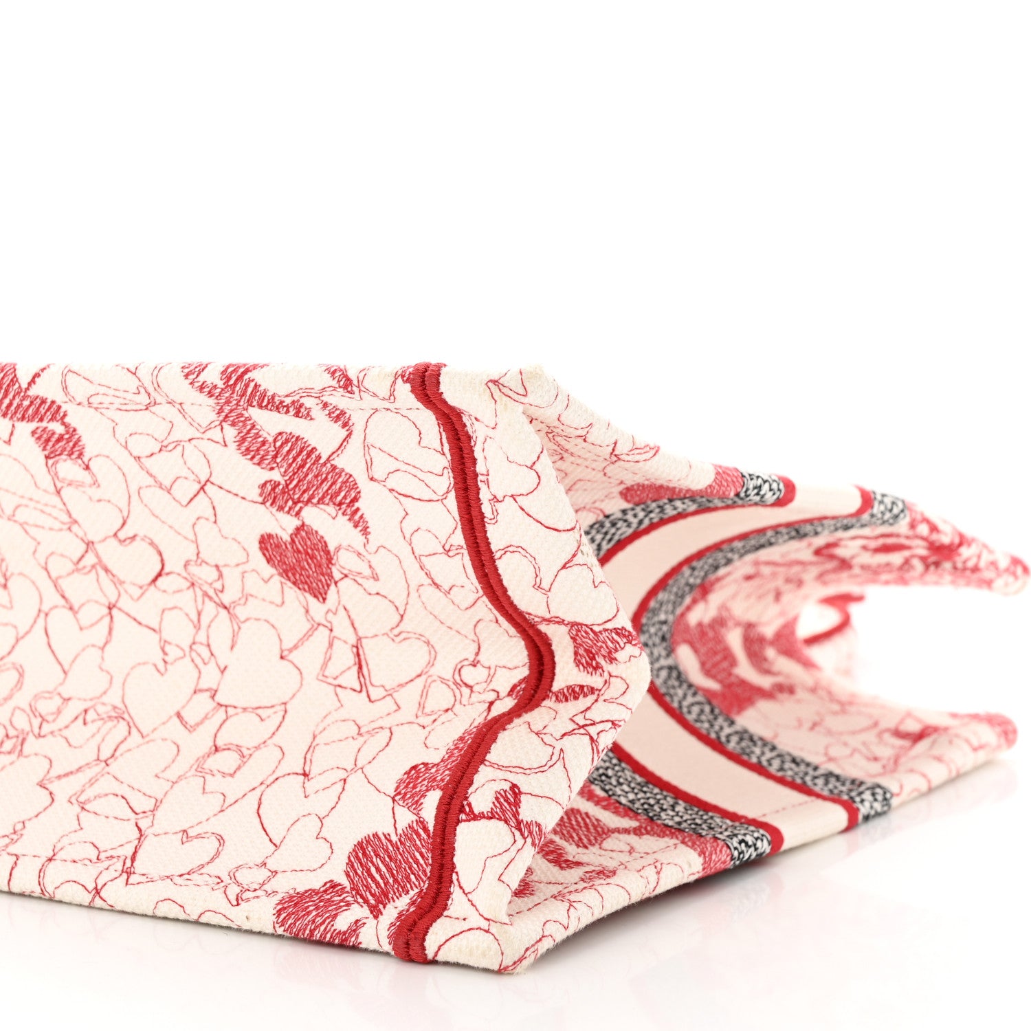 Christian Dior Canvas Embroidered Medium Dioramour D-Royaume Book Tote Red Multicolor 10 of 10