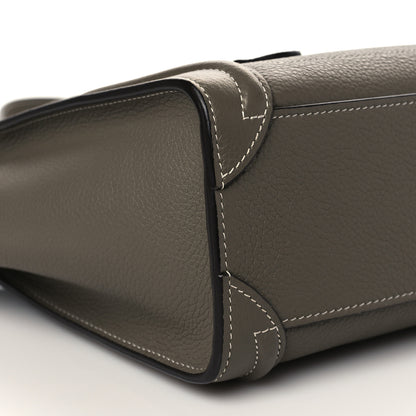 Celine Drummed Calfskin Nano Luggage Souris 10 of 11