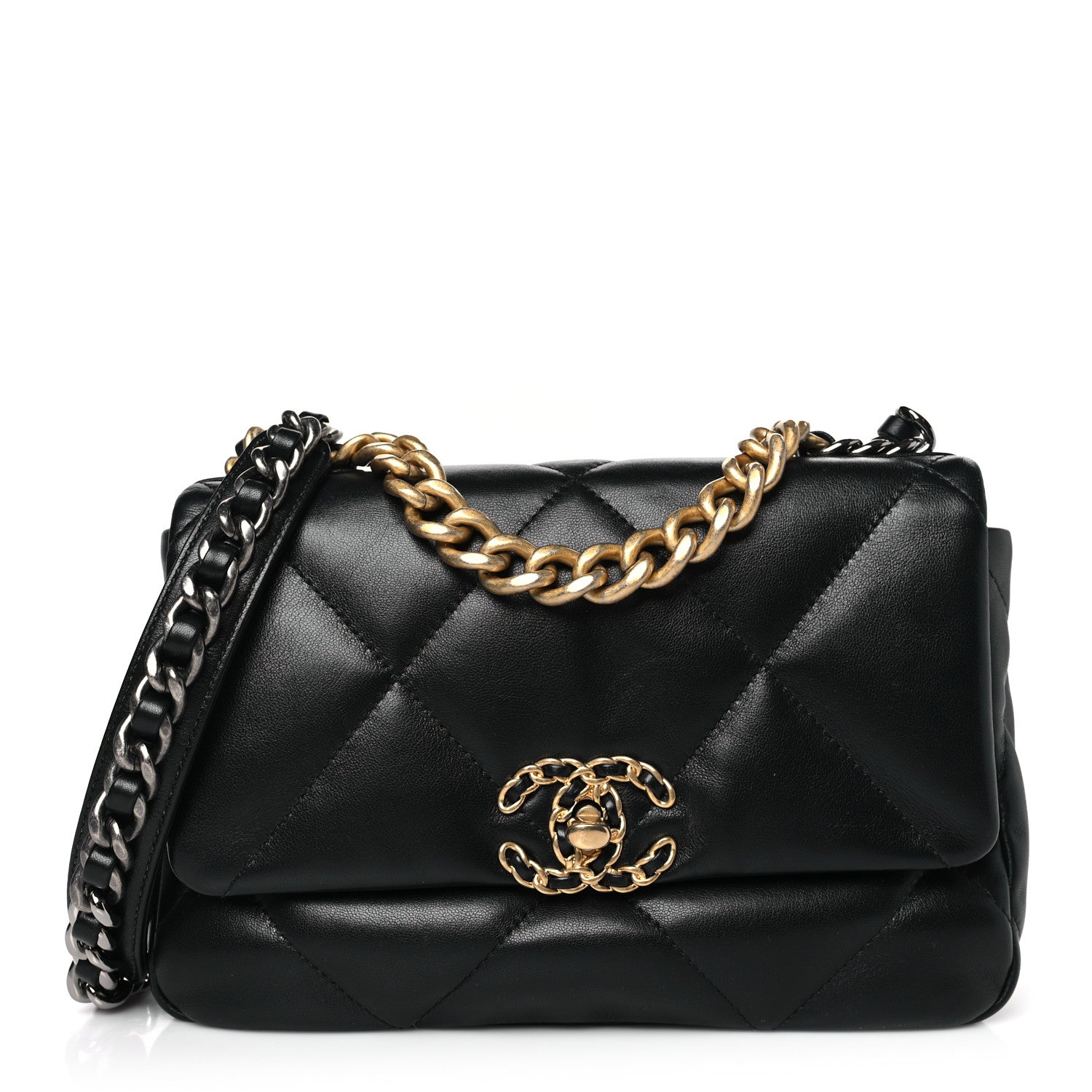 Chanel Lambskin Quilted Medium Chanel 19 Flap Black 1 of 9