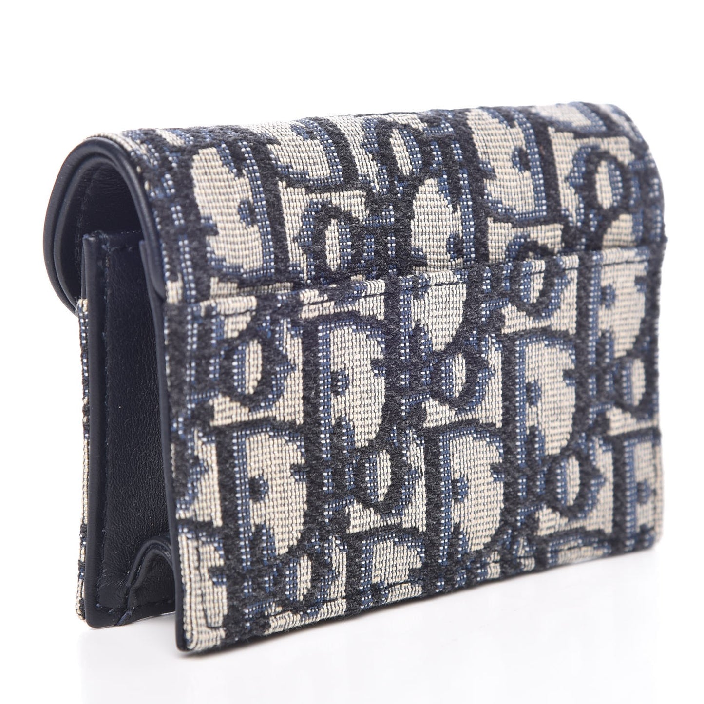 Oblique Saddle Card Holder Blue