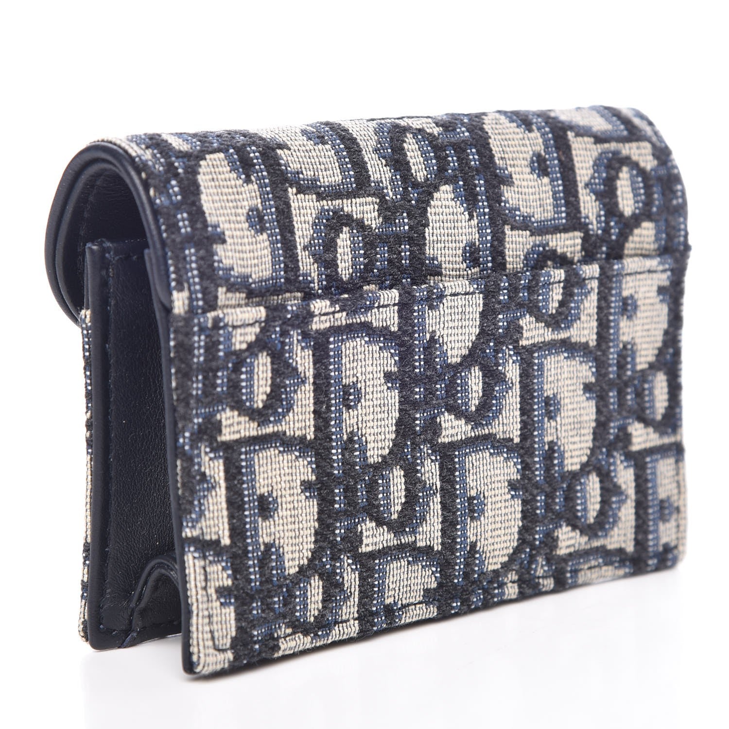 Christian Dior Oblique Saddle Card Holder Blue 3 of 8