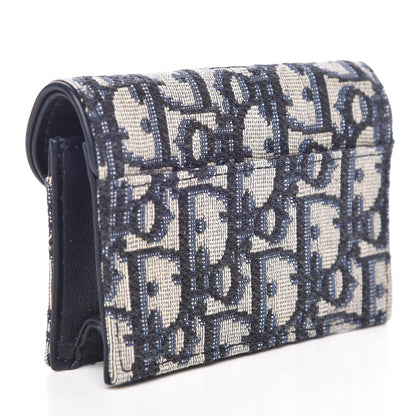 Christian Dior Oblique Saddle Card Holder Blue 3 of 8