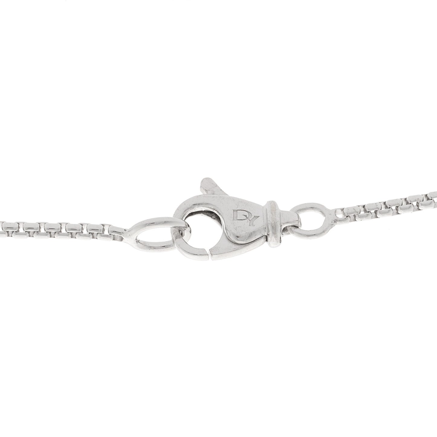 Sterling Silver Diamond Prasiolite 9mm Petite Chatelaine Pendant Necklace