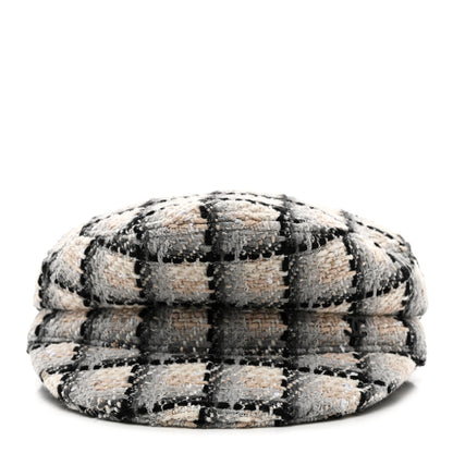 Chanel Cotton Tweed CC Beret S White Black Multicolor 3 of 8