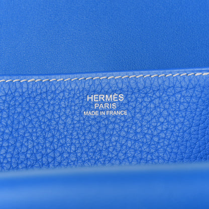 Hermes Taurillon Clemence Halzan 31 GM Bleu Hydra 5 of 9