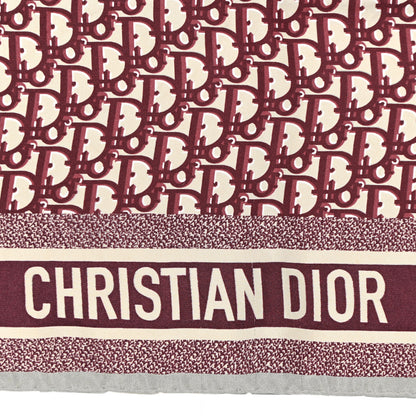 Christian Dior Silk Oblique Diortwin Square Scarf 90 Burgundy Navy Blue 2 of 9